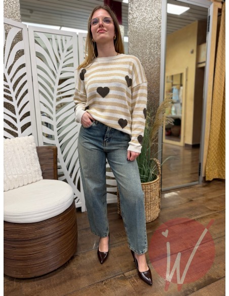 Maglia Love Moro/Beige