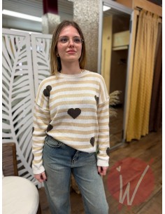 Maglia Love Moro/Beige