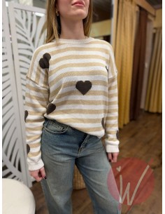 Maglia Love Moro/Beige 2