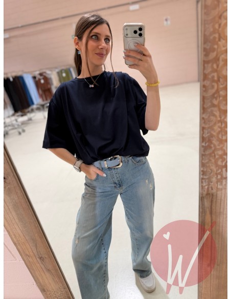 T-Shirt Drappeggio Blu