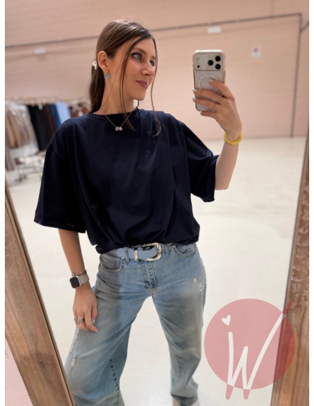 T-Shirt Drappeggio Blu