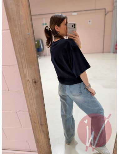 T-Shirt Drappeggio Blu