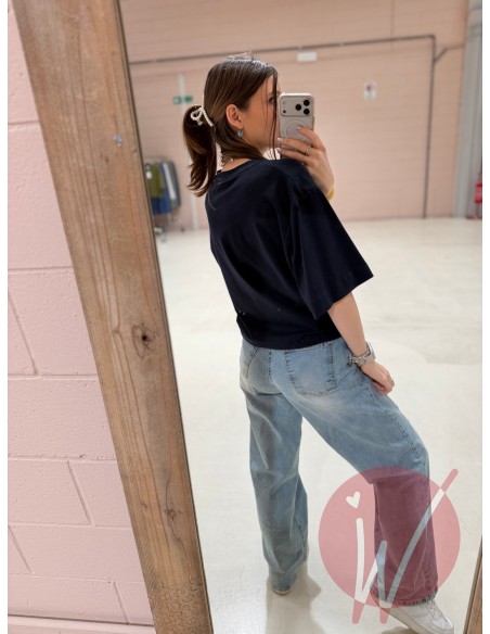 T-Shirt Drappeggio Blu