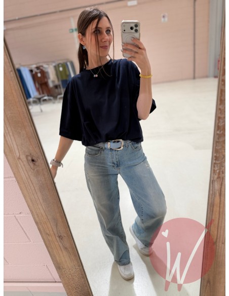 T-Shirt Drappeggio Blu