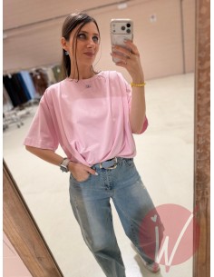 T-Shirt Drappeggio Rosa