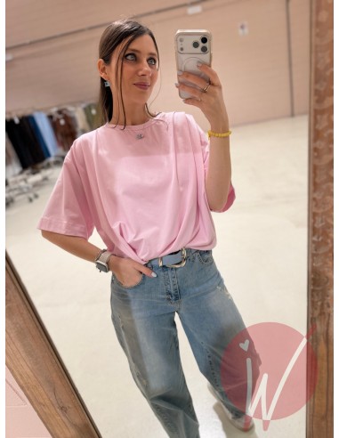 T-Shirt Drappeggio Rosa