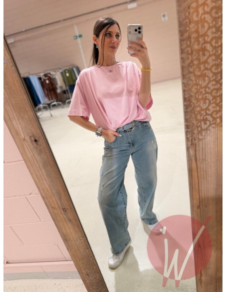 T-Shirt Drappeggio Rosa