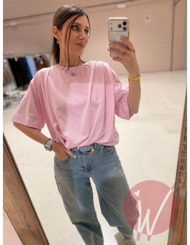 T-Shirt Drappeggio Rosa
