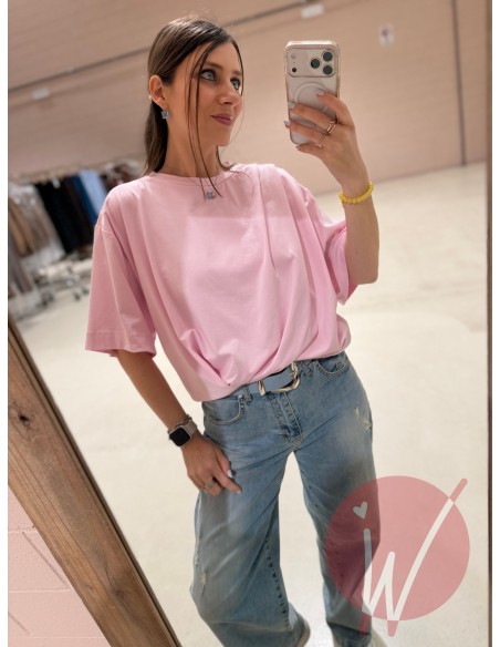T-Shirt Drappeggio Rosa