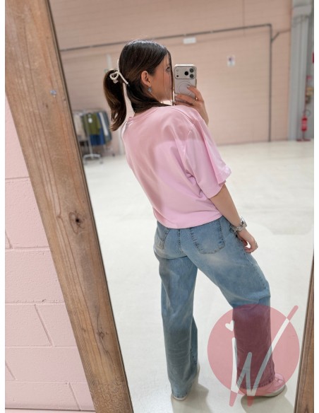 T-Shirt Drappeggio Rosa