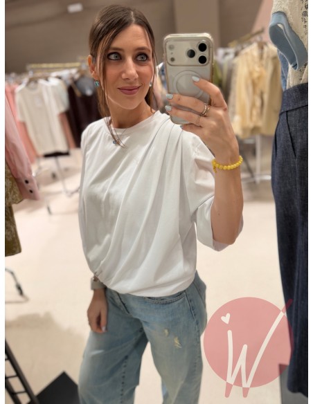 T-Shirt Drappeggio Bianco