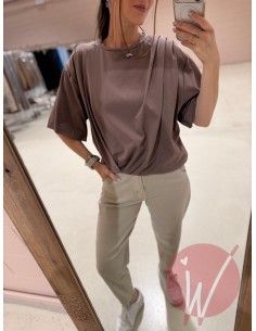 T-Shirt Drappeggio Fango