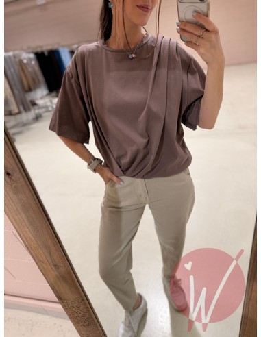 T-Shirt Drappeggio Fango