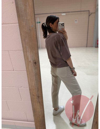 T-Shirt Drappeggio Fango