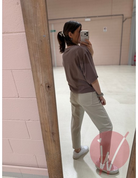 T-Shirt Drappeggio Fango