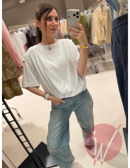 T-Shirt Drappeggio Bianco