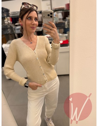 Cardigan Lurex Alma Crema