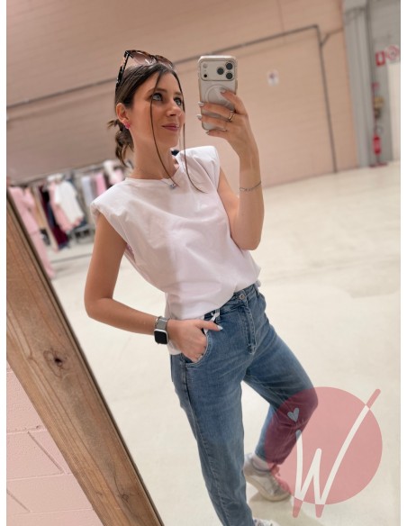 Top Spalline Bianco