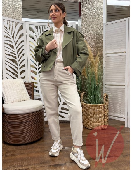 Trench Corto Dublino Verde Militare