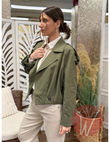 Trench Corto Dublino Verde Militare