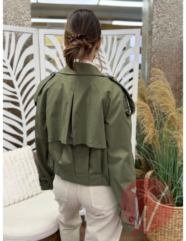 Trench Corto Dublino Verde Militare