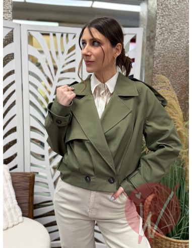 Trench Corto Dublino Verde Militare