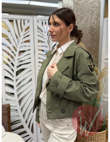Trench Corto Dublino Verde Militare