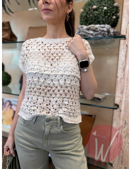 Top Crochet Ecru