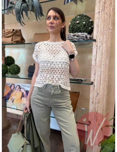 Top Crochet Ecru