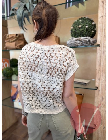 Top Crochet Ecru
