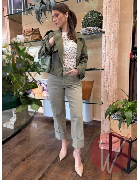 Trench Corto Dublino Verde Militare