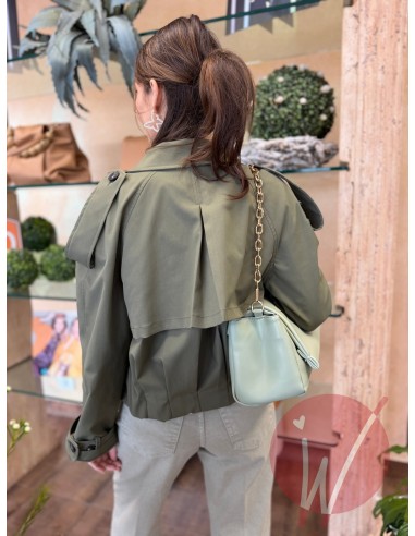 Trench Corto Dublino Verde Militare