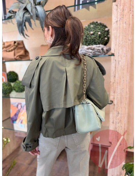 Trench Corto Dublino Verde Militare