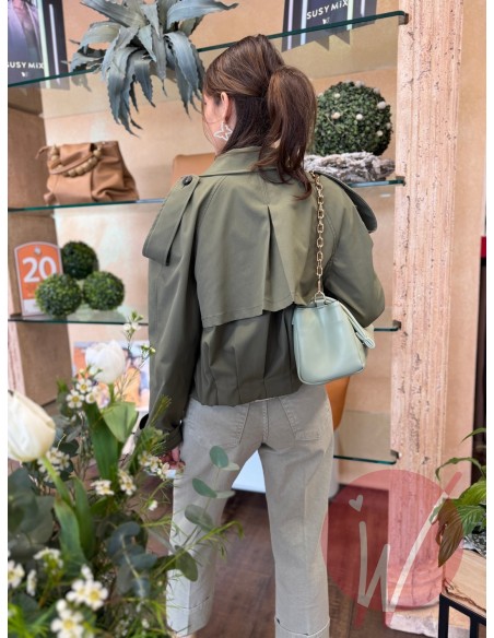 Trench Corto Dublino Verde Militare