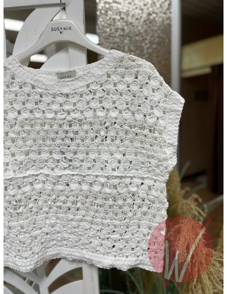 Top Crochet Bianco