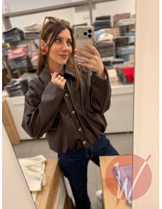 Bomber Ecopelle Martellata Moro