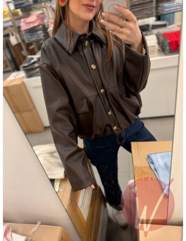 Bomber Ecopelle Martellata Moro