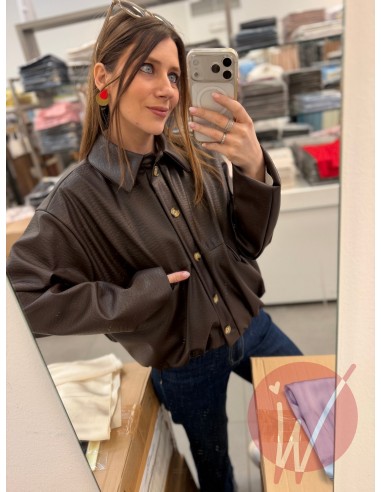 Bomber Ecopelle Martellata Moro