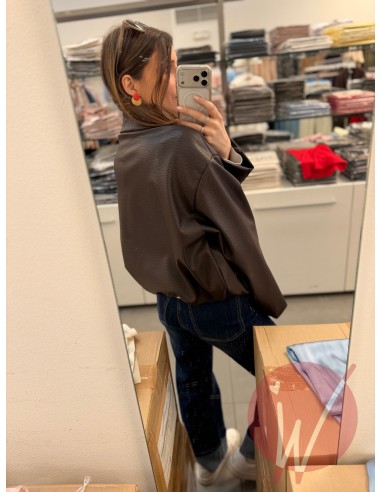 Bomber Ecopelle Martellata Moro