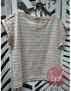 T-Shirt Stripes Rosa Baby -VICOLO-