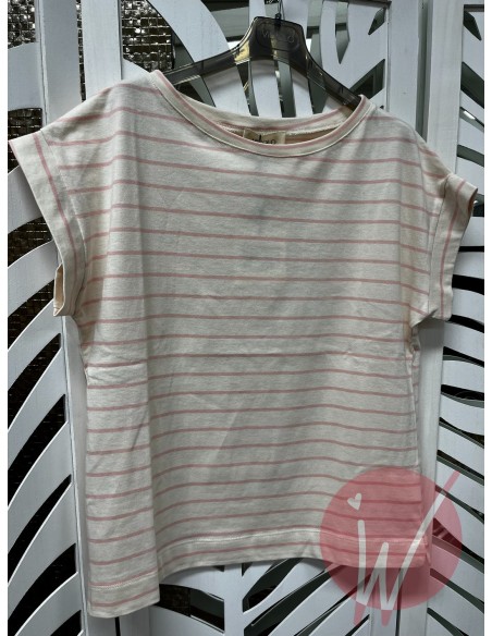 T-Shirt Stripes Rosa Baby -VICOLO-