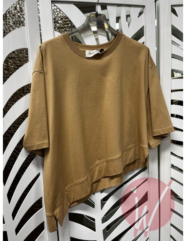 T-Shirt Asimmetrica Coco Cammello -VICOLO-