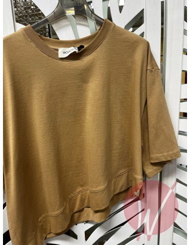 T-Shirt Asimmetrica Coco Cammello -VICOLO-