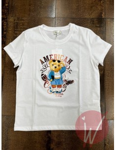 T-Shirt Teddy American Bianco 2