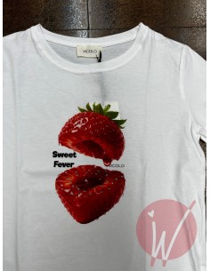 T-Shirt Strawberry Bianco -VICOLO-