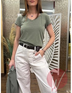 T-Shirt Borchiette Verde Salvia