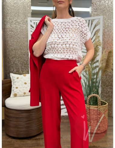 T-Shirt Crochet Bianco