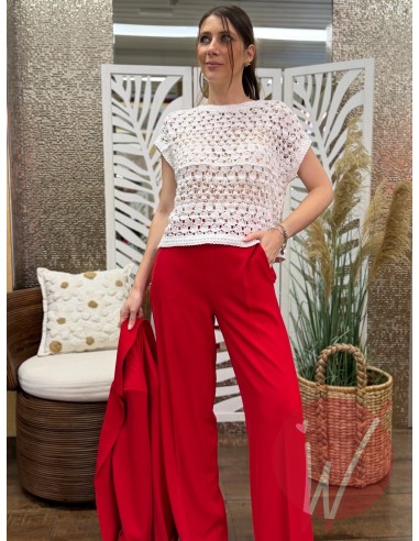 T-Shirt Crochet Bianco