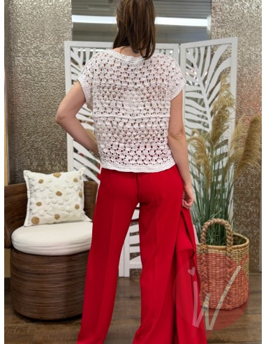 T-Shirt Crochet Bianco