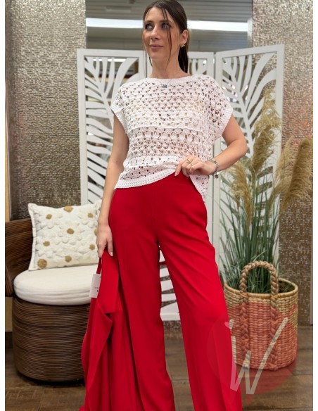 T-Shirt Crochet Bianco